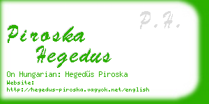 piroska hegedus business card